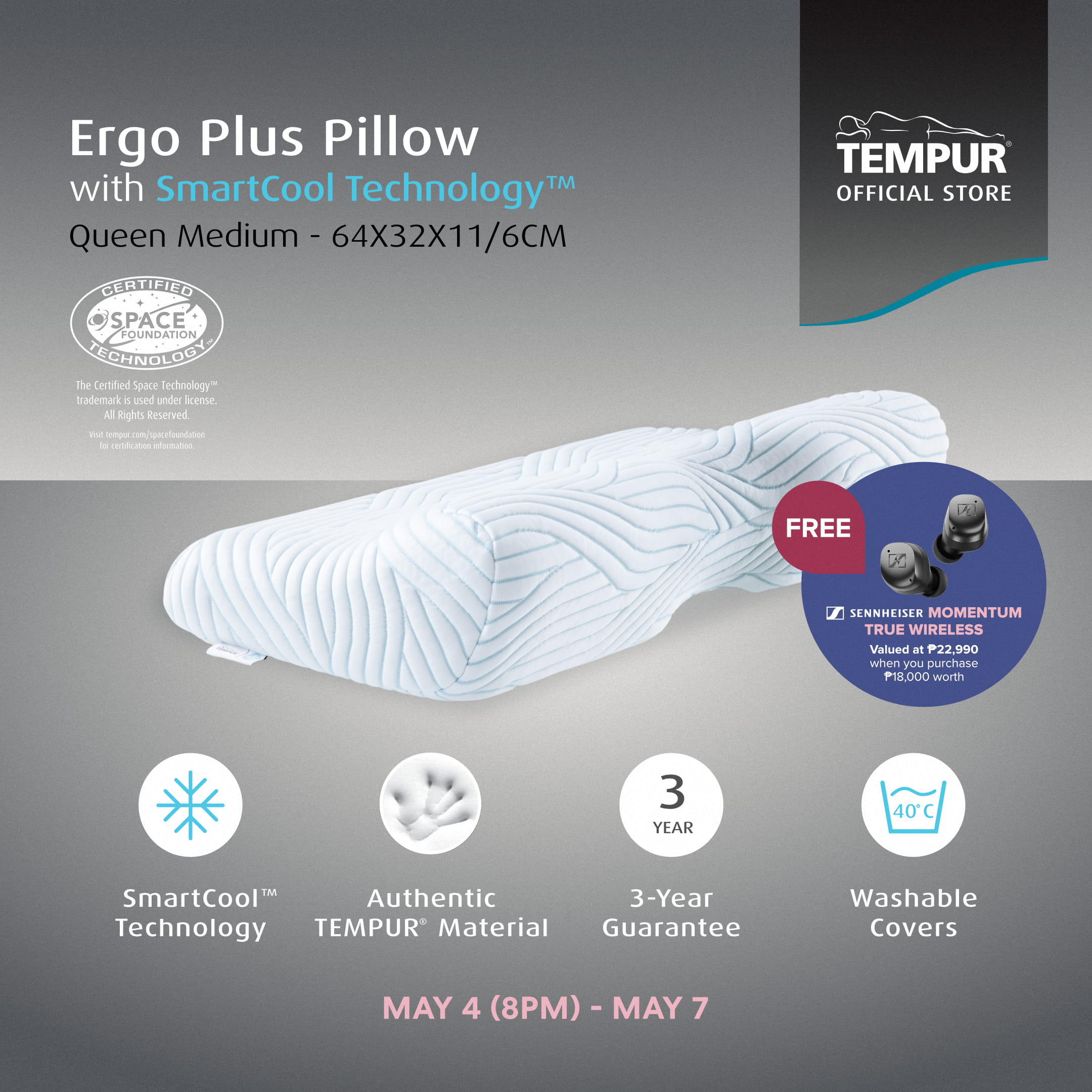 ErgoPlus Pillow with SmartCool Technology™️